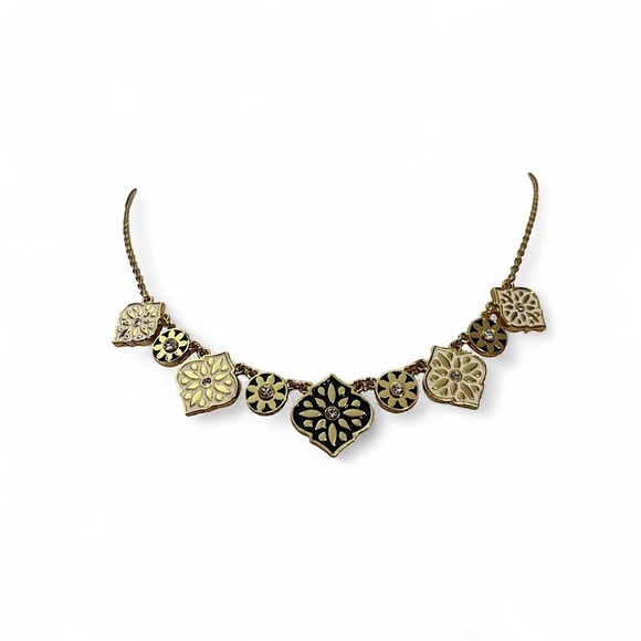kate spade Jewelry - Kate Spade New York Enamel Moroccan Tile Statement Necklace Gold Tone